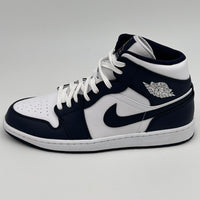 Nike Air Jordan 1 Mid White Metallic Gold Obsidian