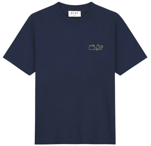 Tee shirt Olaf avec logo Skyline Navy FW24