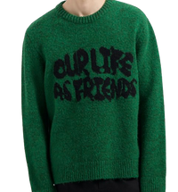 OLAF Pull Stencil Knitted Crewneck Laine Vert