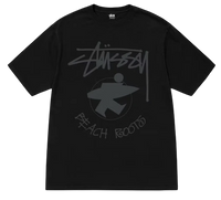 Tee Shirt Stussy Beach Roots Pig Black