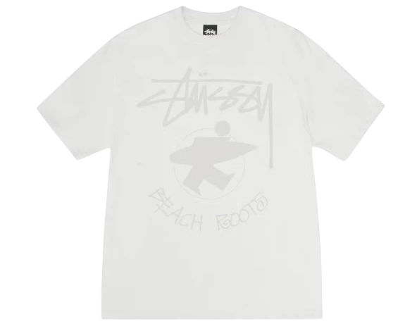 Tee Shirt Stussy Beach Roots Pig White